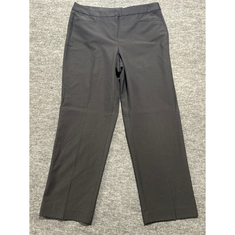 INC Straight Leg Pants Womens 12PS Black New Petite Stretch Mid Rise Career